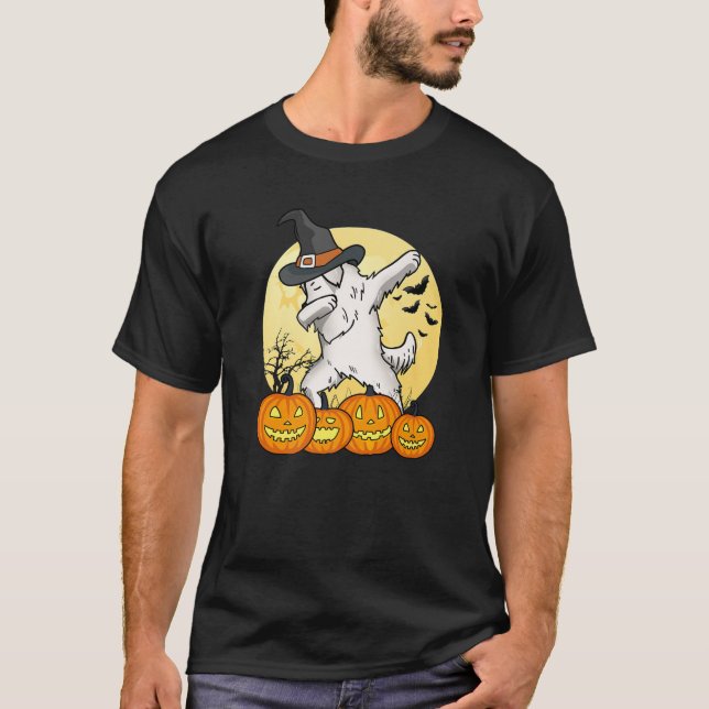 Dabbing Great Pyrenees Dab Dance Funny Dog Hallowe T-Shirt (Front)