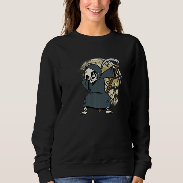 Dabbing Grim Reaper Halloween Costume Dab Horror O Sweatshirt (Front)