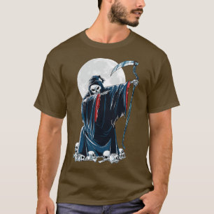 Dabbing Grim Reaper Skeleton Halloween Costume  Fu T-Shirt
