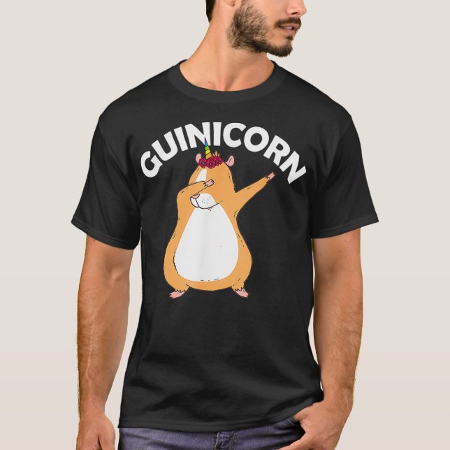 Dabbing Guinicorn  Funny Unicorn Guinea Pig Owner  T-Shirt (Front)