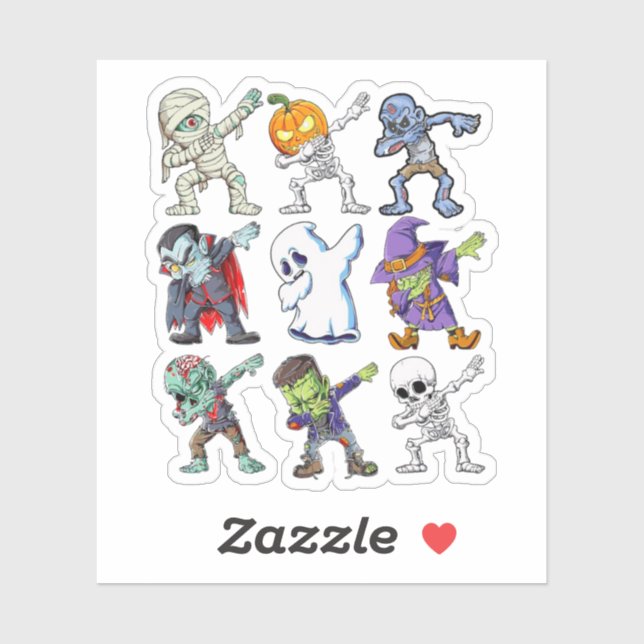 Dabbing Halloween Boys Skeleton Zombie Mummy  (Sheet)