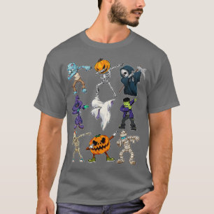Dabbing Halloween Boys Skeleton Zombie Pumpkin Mum T-Shirt