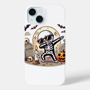 Dabbing Halloween Boys Skeleton Zombie Scary iPhone 15 Case
