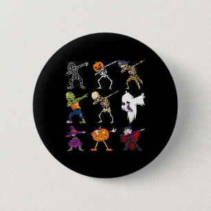 Dabbing Halloween Boys Skeleton Zombie Scary Pumpk 6 Cm Round Badge