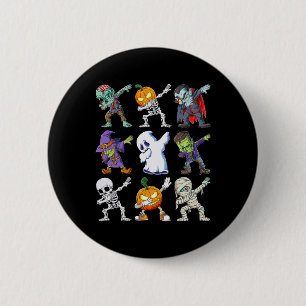 Dabbing Halloween Boys Skeleton Zombie Scary Pumpk 6 Cm Round Badge