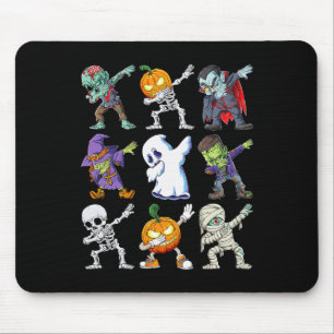 Dabbing Halloween Boys Skeleton Zombie Scary Pumpk Mouse Pad