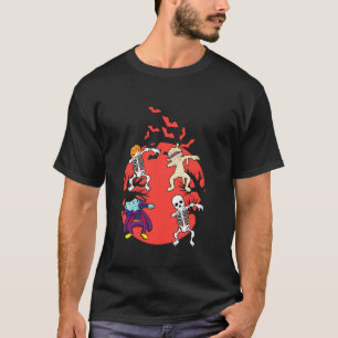 Dabbing Halloween Boys Skeleton Zombie Scary Pumpk T-Shirt
