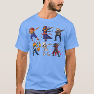 Dabbing Halloween Boys Skeleton Zombie Scary Pumpk T-Shirt
