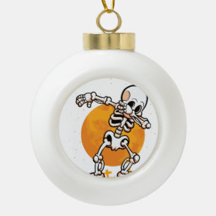 Dabbing Halloween Ceramic Ball Christmas Ornament