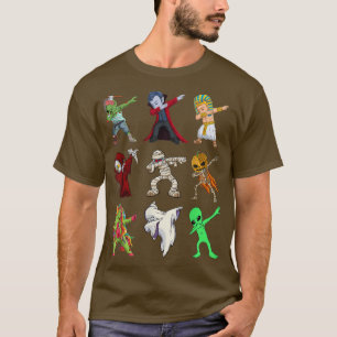 Dabbing Halloween kids Skeleton Scary Pumpkin Dab T-Shirt