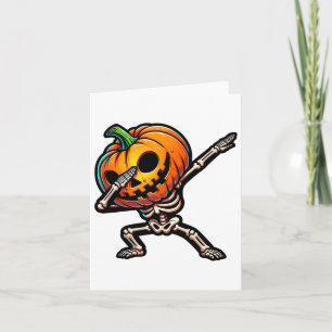 Dabbing Halloween Skeleton Boys Trick Treat Funny Card