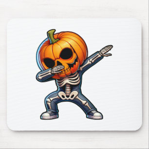 Dabbing Halloween Skeleton Boys Trick Treat Funny  Mouse Pad