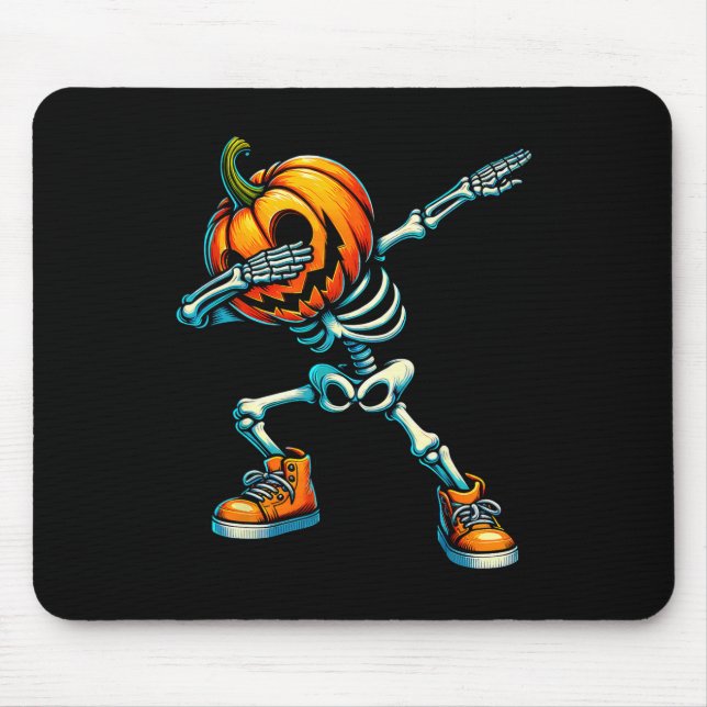 Dabbing Halloween Skeleton Boys Trick Treat Funny  Mouse Pad (Front)