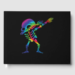 Dabbing Halloween Skeleton  Dab Hip Hop Skull Guest Book