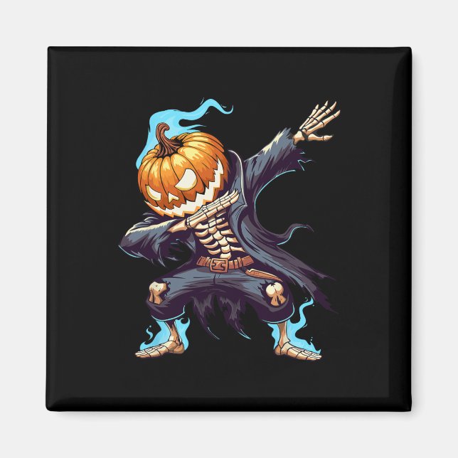 Dabbing Halloween Skeleton Monster Dab Spooky Boys Magnet (Front)