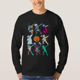 Dabbing Halloween Skeleton Monsters Boys Girls Kid T-Shirt