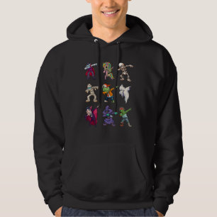 Dabbing Halloween Zombie Skeleton Scary Vampire Wi Hoodie