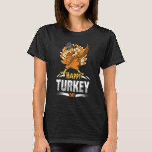 Dabbing Happy Turkey Day Thanksgiving Celebration T-Shirt