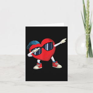 Dabbing Heart Dab Cool Valentines Day Kids Boys Gi Card