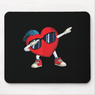 Dabbing Heart Dab Cool Valentines Day Kids Boys Gi Mouse Pad