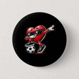 Dabbing Heart Dab Cute Valentines Day Boys Soccer  6 Cm Round Badge