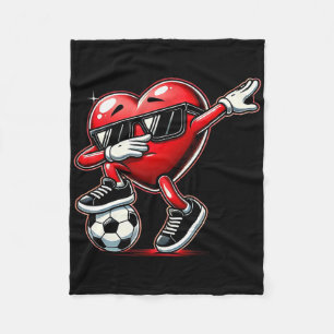 Dabbing Heart Dab Cute Valentines Day Boys Soccer Fleece Blanket