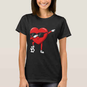Dabbing Heart Dab Cute Valentines Day Boys Soccer T-Shirt