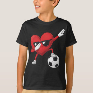 Dabbing Heart Dab Soccer Cute Boys  T-Shirt