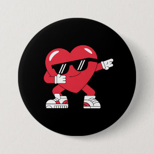 Dabbing Heart Funny Gifts Valentines Day 7.5 Cm Round Badge