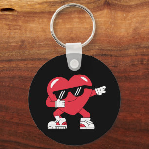 Dabbing Heart Funny Gifts Valentines Day Key Ring