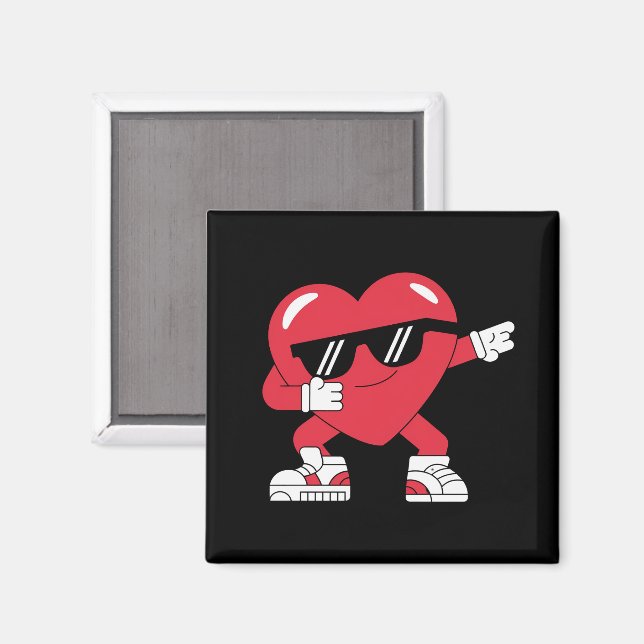 Dabbing Heart Funny Gifts Valentines Day Magnet (Front/Back)