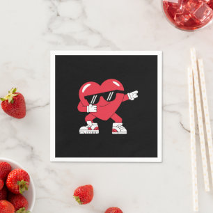 Dabbing Heart Funny Gifts Valentines Day Napkin