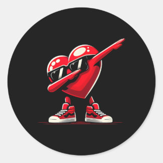 Dabbing Heart Funny Valentine Design Perfect For F Classic Round Sticker