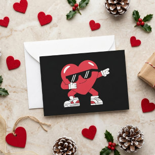 Dabbing Heart Funny Valentine Love Design Card