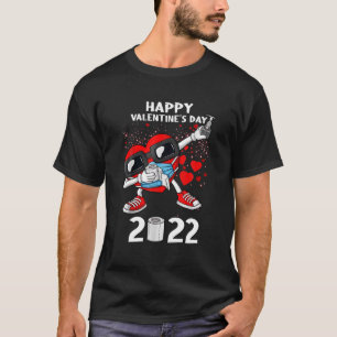 Dabbing Heart In A Mask 2022 Valentines Day Dab Bo T-Shirt