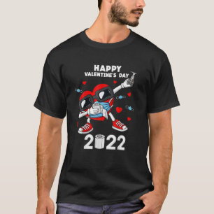 Dabbing Heart In A Mask 2022 Valentines Day Dab Bo T-Shirt