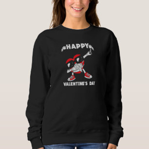 Dabbing Heart In A Mask Valentines Day Dab Boys Ki Sweatshirt