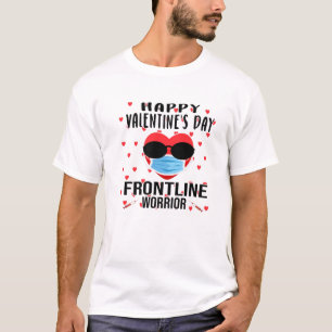 Dabbing Heart In Mask Happy Valentines Day Frontli T-Shirt