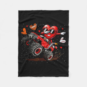 Dabbing Heart Monster Truck Baseball Football Men Fleece Blanket
