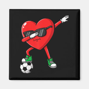 Dabbing Heart Soccer Valentines Day Funny Dab Sung Magnet