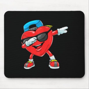 Dabbing Heart Valentines Day Dab Dance Boys Girl V Mouse Pad