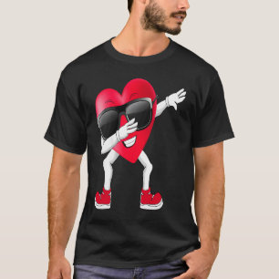 Dabbing Heart  Valentines Day Men Women Boys Girls T-Shirt