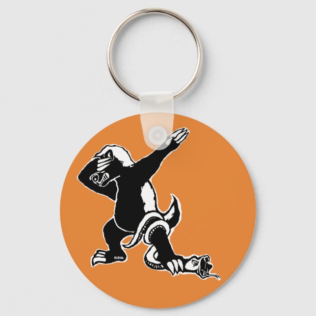 Dabbing Honey badger Key Ring (Front)