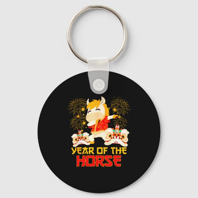 Dabbing Horse Chinese New Year Of The Horse2026  Key Ring (Front)
