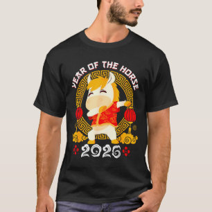Dabbing Horse Chinese New Year Of The Horse2026  T-Shirt