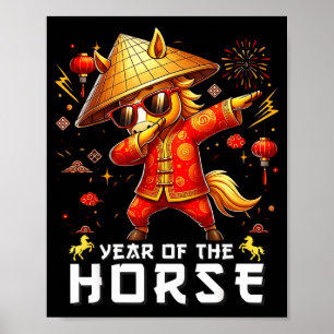 Dabbing Horse Lunar Chinese New Year Of The Horse  Poster