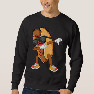 Dabbing Hot Dog Wearing Sunglasses Dab Dance Girls Sweatshirt