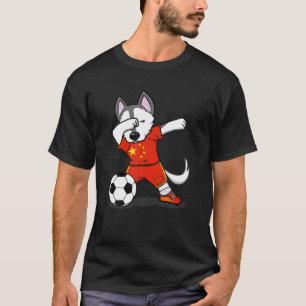 Dabbing Husky China Soccer Lover Jersey Chinese Fo T-Shirt