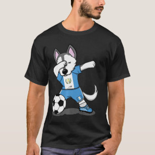 Dabbing Husky Dog Guatemala Football Guatemalan Fl T-Shirt