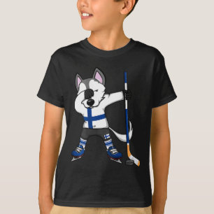 Dabbing Husky Finland Ice Hockey Lovers Jersey Win T-Shirt